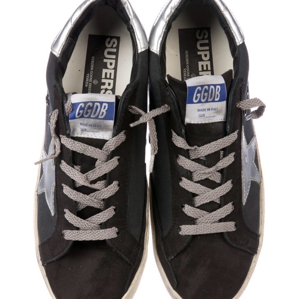 Authentic Golden Goose Black and Silver Sneakers like new - Picture 2 of 9